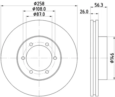 Тормозной диск HELLA PAGID 55264