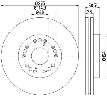 Тормозной диск HELLA PAGID 55265