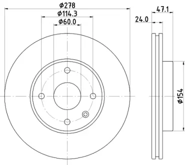 Тормозной диск HELLA PAGID 55273