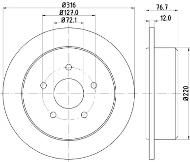 Тормозной диск HELLA PAGID 55277