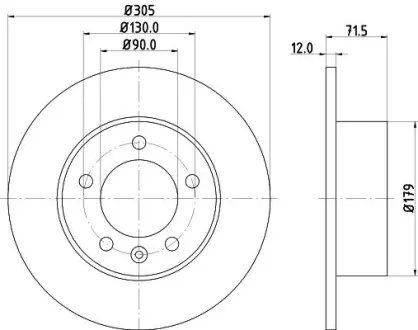 Тормозной диск HELLA PAGID 55287