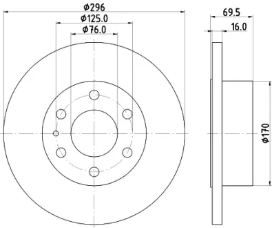 Тормозной диск HELLA PAGID 55291