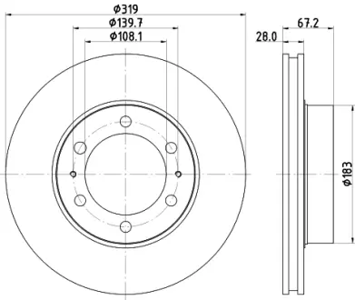 Тормозной диск HELLA PAGID 55304