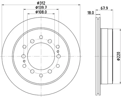 Тормозной диск HELLA PAGID 55310