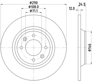 Тормозной диск HELLA PAGID 55313