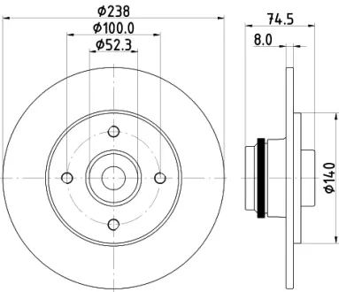 Тормозной диск HELLA PAGID 55317