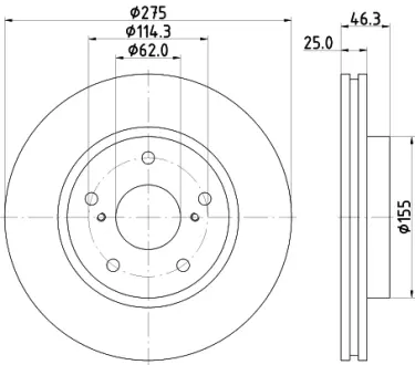 Тормозной диск HELLA PAGID 55327