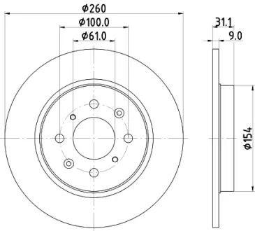 Тормозной диск HELLA PAGID 55342