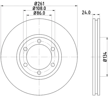 Тормозной диск HELLA PAGID 55347