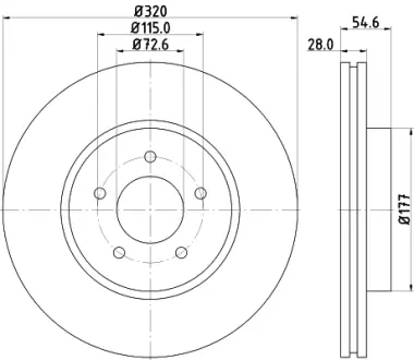 Тормозной диск HELLA PAGID 55354