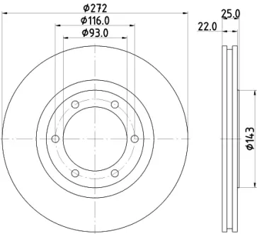 Тормозной диск HELLA PAGID 55358