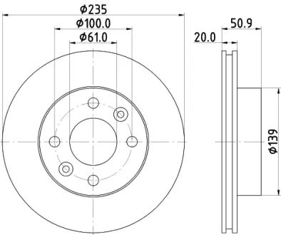 Тормозной диск HELLA PAGID 55361