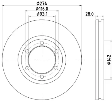 Тормозной диск HELLA PAGID 55362