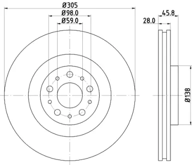 Тормозной диск HELLA PAGID 55376