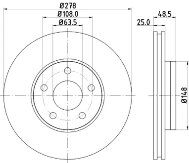 Тормозной диск HELLA PAGID 55377