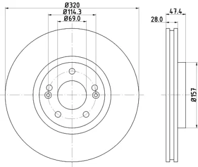 Тормозной диск HELLA PAGID 55378