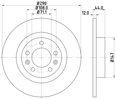 Тормозной диск HELLA PAGID 55380