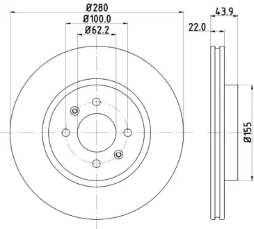 Тормозной диск HELLA PAGID 55393