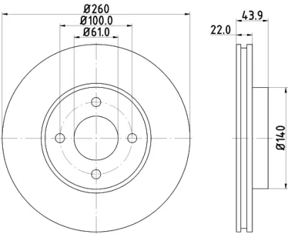 Тормозной диск HELLA PAGID 55399