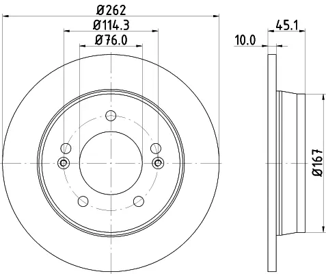 Тормозной диск HELLA PAGID 55400 (фото 1)