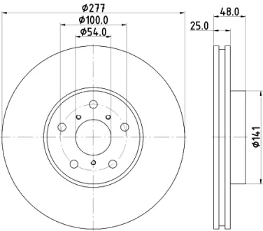 Тормозной диск HELLA PAGID 55404