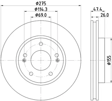 Тормозной диск HELLA PAGID 55407