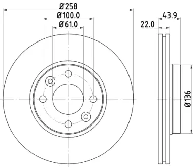Тормозной диск HELLA PAGID 55415