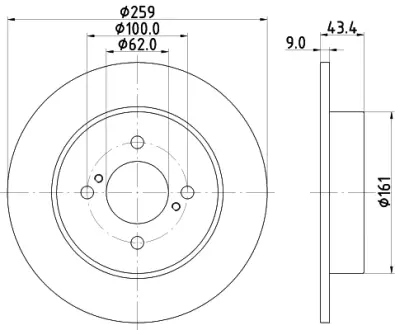 Тормозной диск HELLA PAGID 55423