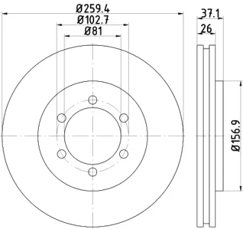 Тормозной диск HELLA PAGID 55436