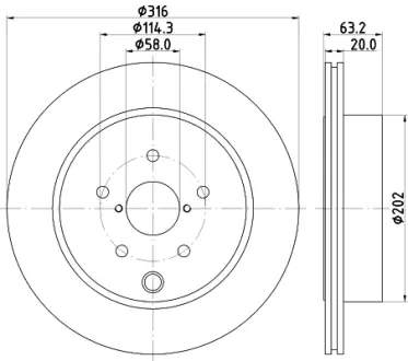 Тормозной диск HELLA PAGID 55437