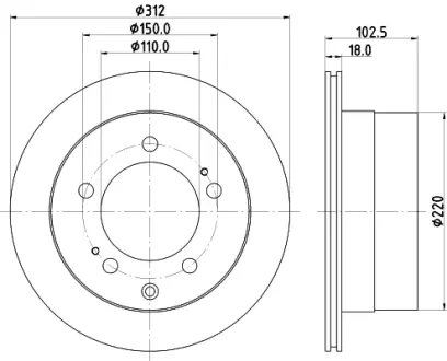 Тормозной диск HELLA PAGID 55494