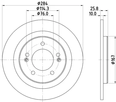 Тормозной диск HELLA PAGID 55527