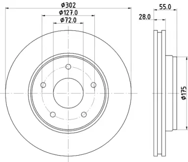 Тормозной диск HELLA PAGID 55533