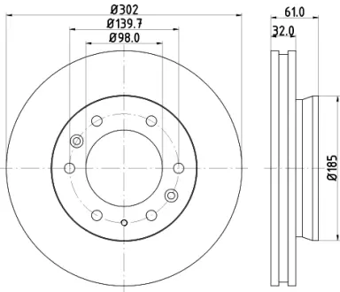 Тормозной диск HELLA PAGID 55534