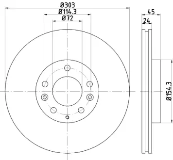 Тормозной диск HELLA PAGID 55542