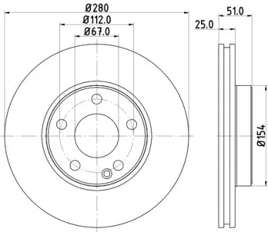 Тормозной диск HELLA PAGID 55570