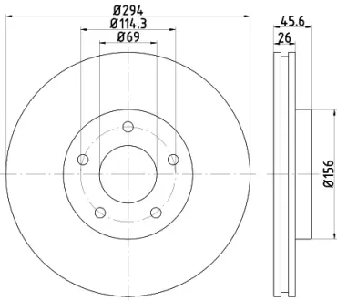 Тормозной диск HELLA PAGID 55576