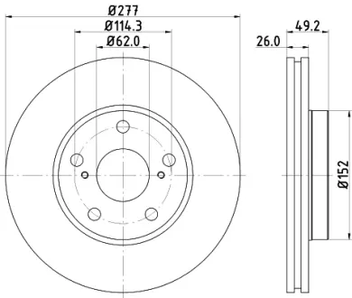 Тормозной диск HELLA PAGID 55577