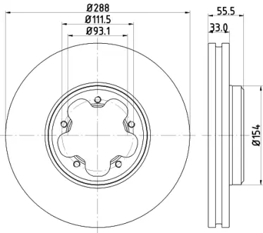 Тормозной диск HELLA PAGID 55606