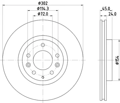 Тормозной диск HELLA PAGID 55615