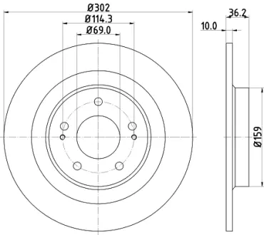 Тормозной диск HELLA PAGID 55674