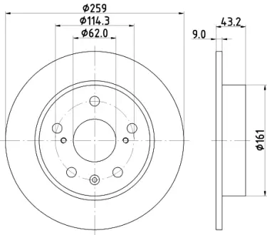 Тормозной диск HELLA PAGID 55684