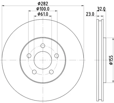 Тормозной диск HELLA PAGID 55693