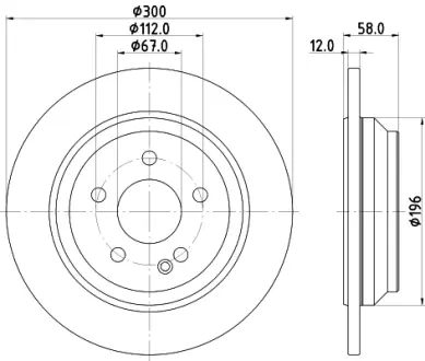 Тормозной диск HELLA PAGID 55727
