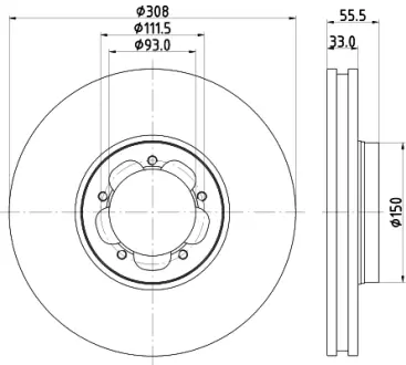 Тормозной диск HELLA PAGID 55730