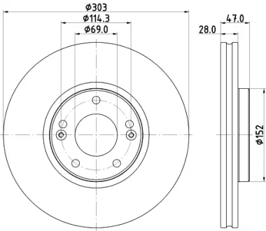 Тормозной диск HELLA PAGID 55733
