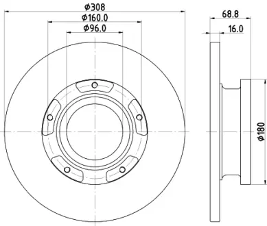Тормозной диск HELLA PAGID 55739