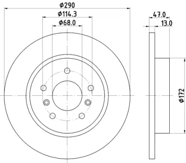 Тормозной диск HELLA PAGID 55740