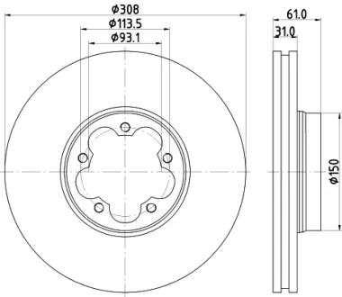 Тормозной диск HELLA PAGID 55743