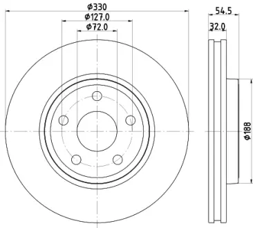 Тормозной диск HELLA PAGID 55748